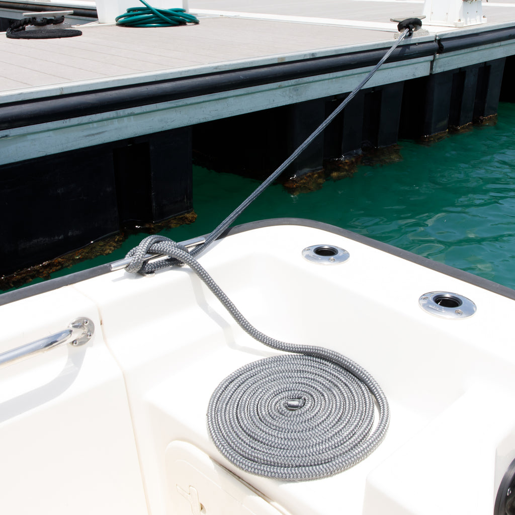 5/8" x 25' Double-Braided Nylon Dock Lines with Chafe Guard, 2-Pack